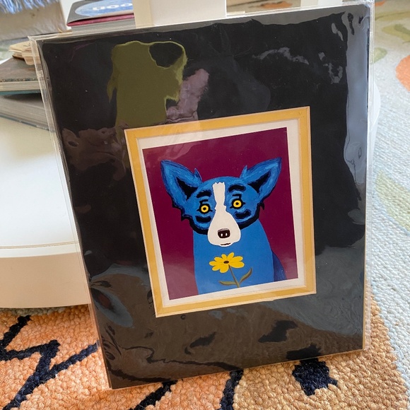 Y2K I George Rodrigue I Matted "Daisy" Blue Dog Note Card - Picture 3 of 16